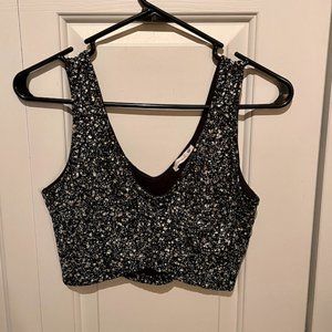 Macy's Gold-flecked black crop top (Soprano brand)